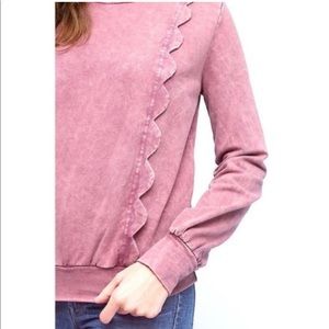 Eri + Ali Weckerlie Scalloped Crewneck sweatshirt